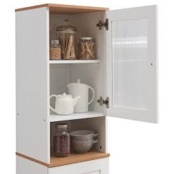 63" Tall Open Shelf Enclosed Storage Kitchen Pantry, White -High End Kitchen 5d71ea8c0112b69c 1933 w800 h800 b1 p0