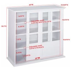 Brecker Sliding Door China Curio Cabinet With Adjustable Storage, White -High End Kitchen 62c161870f3302e4 6820 w800 h800 b1 p0
