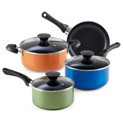 Cook N Home 7-Piece Nonstick Cookware Starter Set, Multicolor