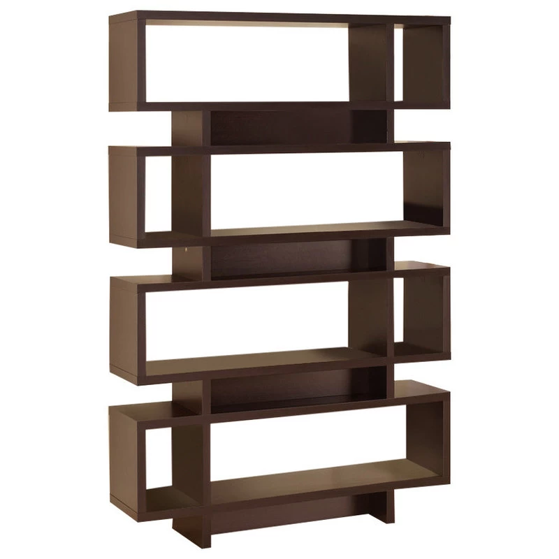 Coaster 4 Tier Contemporary Open Back Bookcase In Cappuccino 1 Coaster 4 Tier Contemporary Open Back Bookcase In Cappuccino