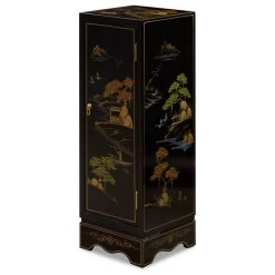 Black Lacquer Chinoiserie Chinese Pedestal Cabinet 7 Black Lacquer Chinoiserie Chinese Pedestal Cabinet -High End Kitchen 6751a8c9019c43da 2957 w800 h800 b1 p0