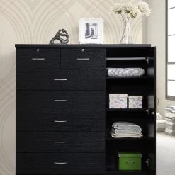 Hodedah 7 Drawer Chest In Black -High End Kitchen 6be131b909a9cb43 9850 w800 h800 b0 p0