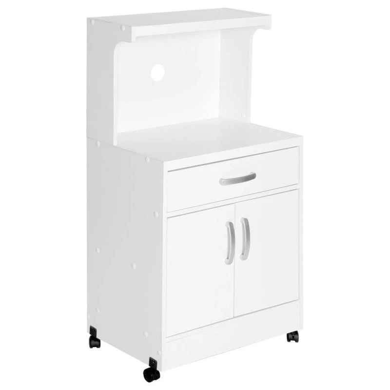 Better Home Products Shelby Kitchen Wooden Microwave Cart In White 2 Better Home Products Shelby Kitchen Wooden Microwave Cart In White - Image 2