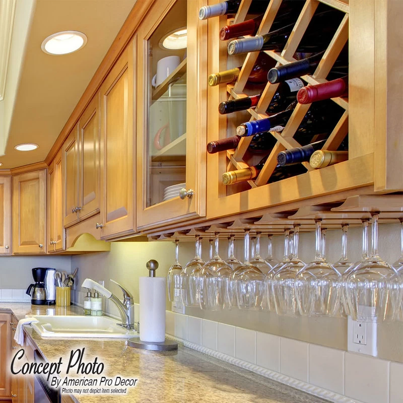 28-Bottle Trimmable Wine Rack Lattice Panel Inserts, Red Oak 2 28-Bottle Trimmable Wine Rack Lattice Panel Inserts, Red Oak - Image 2