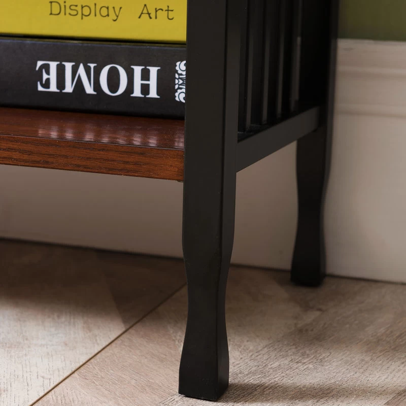 Leick Ironcraft Mantel Height Brown Wood Bookcase With Drawer Storage 5 Leick Ironcraft Mantel Height Brown Wood Bookcase With Drawer Storage - Image 5