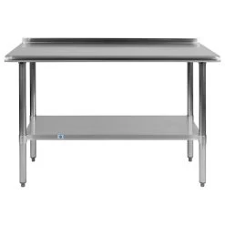 Work Table With 1.5" Backsplash And Adjustable Undershelf - 48"W X 24"D X 36"H -High End Kitchen 712166a9002e46ee 5909 w800 h800 b1 p0