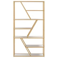 Marina Geometric Gold Finish Powder Coat Metal Bookcase -High End Kitchen 7141a289002d5001 1181 w800 h800 b1 p0