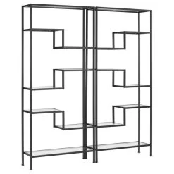 Crosley Sloane 2-Piece Etagere Set, Matte Black
