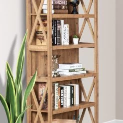 Austin 5 Tier Bookcase, Rustic Brown -High End Kitchen 73a116ca0e9739d9 1573 w800 h800 b0 p0