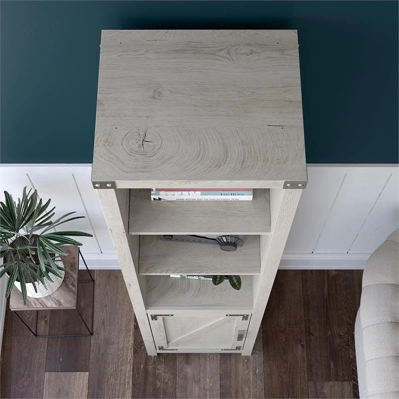 Cottage Grove Tall Narrow 5 Shelf Bookcase In Cottage White - Engineered Wood 4 Cottage Grove Tall Narrow 5 Shelf Bookcase In Cottage White - Engineered Wood - Image 4