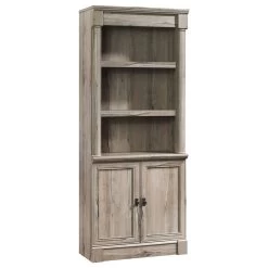 Sauder Palladia Engineered Wood And Metal 3-Shelf Bookcase In Split Oak