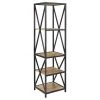 Walker Edison 61" Metal X Wood Bookshelf - Barnwood