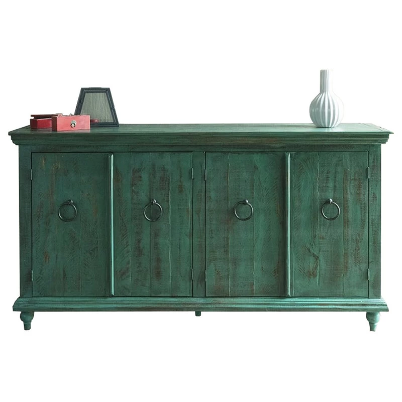 Macao Collection Rustic Solid Wood Sideboard, Living Room Console With 4-Doors 1 Macao Collection Rustic Solid Wood Sideboard, Living Room Console With 4-Doors