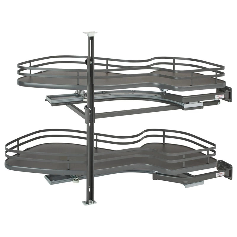 Solid Surface 2-Shelf Blind Corner Organizer For Blind Left Cabinet, Gray, 33" 1 Solid Surface 2-Shelf Blind Corner Organizer For Blind Left Cabinet, Gray, 33"