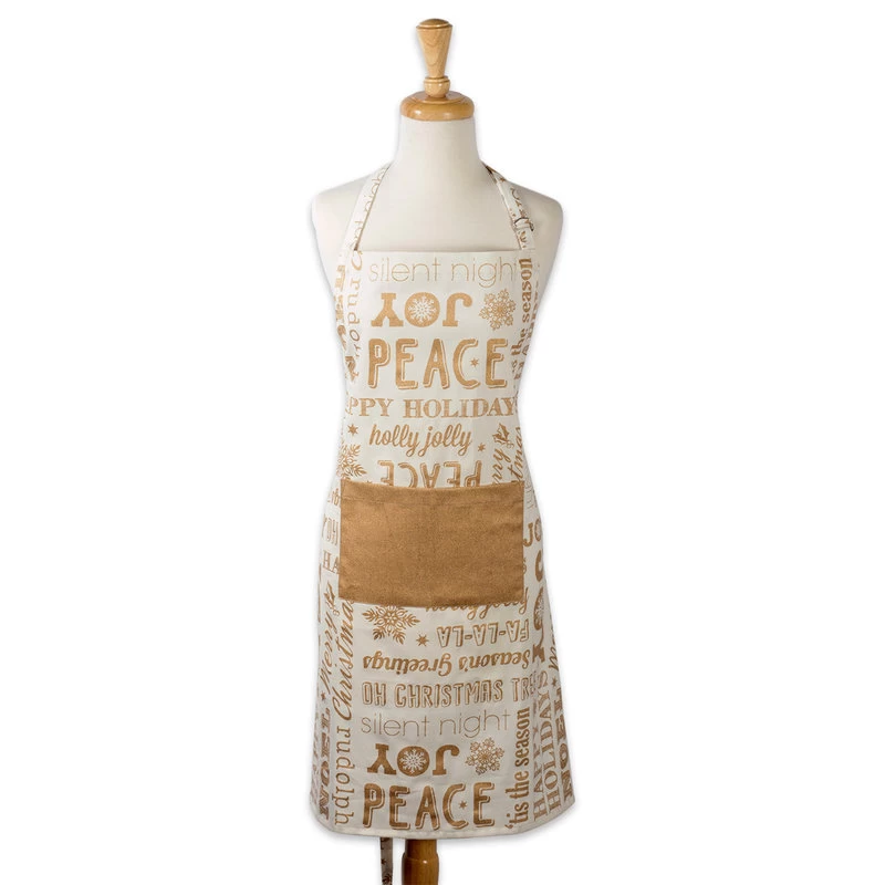 Gold Christmas Collage Chef Apron 7 Gold Christmas Collage Chef Apron - Image 7