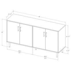 Walker Edison 58" 2-Tone Modern Bookmatch Buffet 9 Walker Edison 58" 2-Tone Modern Bookmatch Buffet -High End Kitchen 7f3141ab03441175 5547 w800 h800 b1 p0