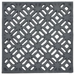 Decorative Square Black Cast Iron Trivet, Ornate Diamond Design, 5.25"