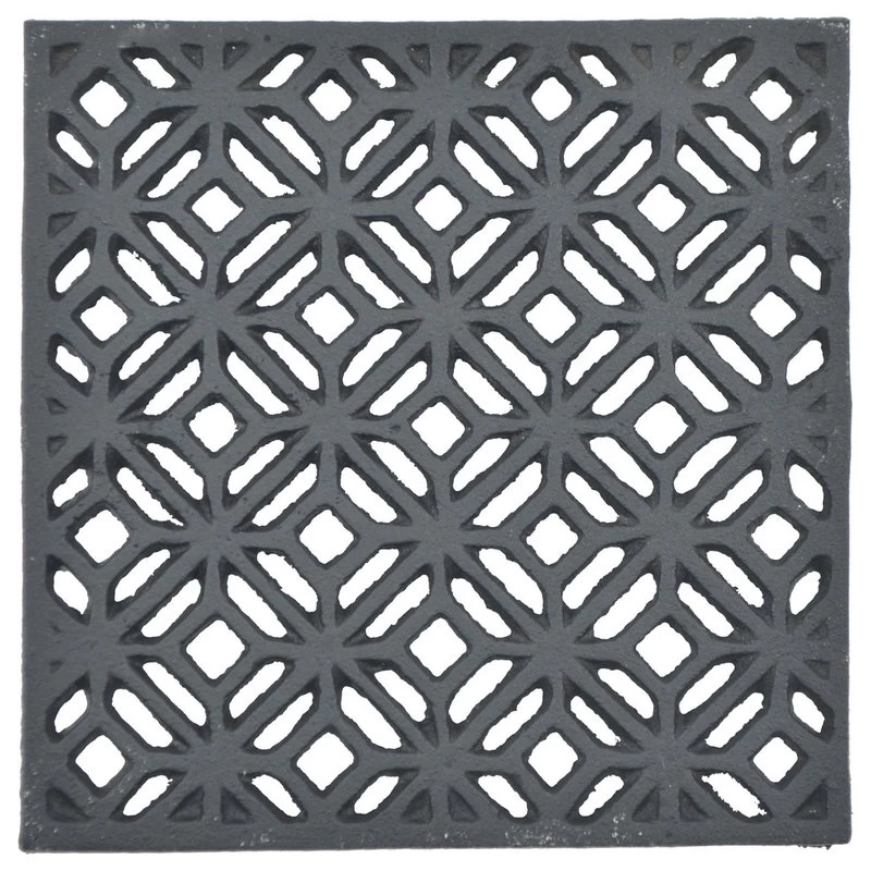 Decorative Square Black Cast Iron Trivet, Ornate Diamond Design, 5.25" 1 Decorative Square Black Cast Iron Trivet, Ornate Diamond Design, 5.25"
