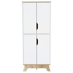 FM FURNITURE Zurich Double Kitchen Pantry Light Oak-White