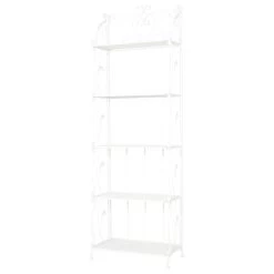 French Country White Metal Bakers Rack 560822
