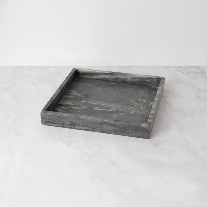 Grey Marble Square Tray 2 Grey Marble Square Tray - Image 2