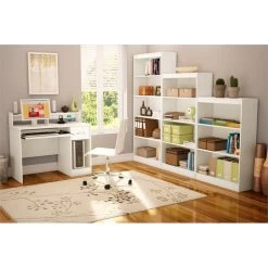 South Shore Furniture South Shore 3 Shelf Modern Wall Bookcase In Pure White -High End Kitchen 82b175130f16729b 8189 w800 h800 b0 p0