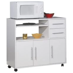 Marius Low Microwave Cart, White