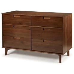 Walker Edison 6 Drawer Mid Century Modern Wood Dresser