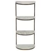 Greycliff Modern Glam Handcrafted Marble Half Round Etagere Bookcase