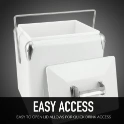 Permasteel 14 Quart Portable Picnic Cooler, White -High End Kitchen 8b61da910102c58e 0009 w800 h800 b0 p0