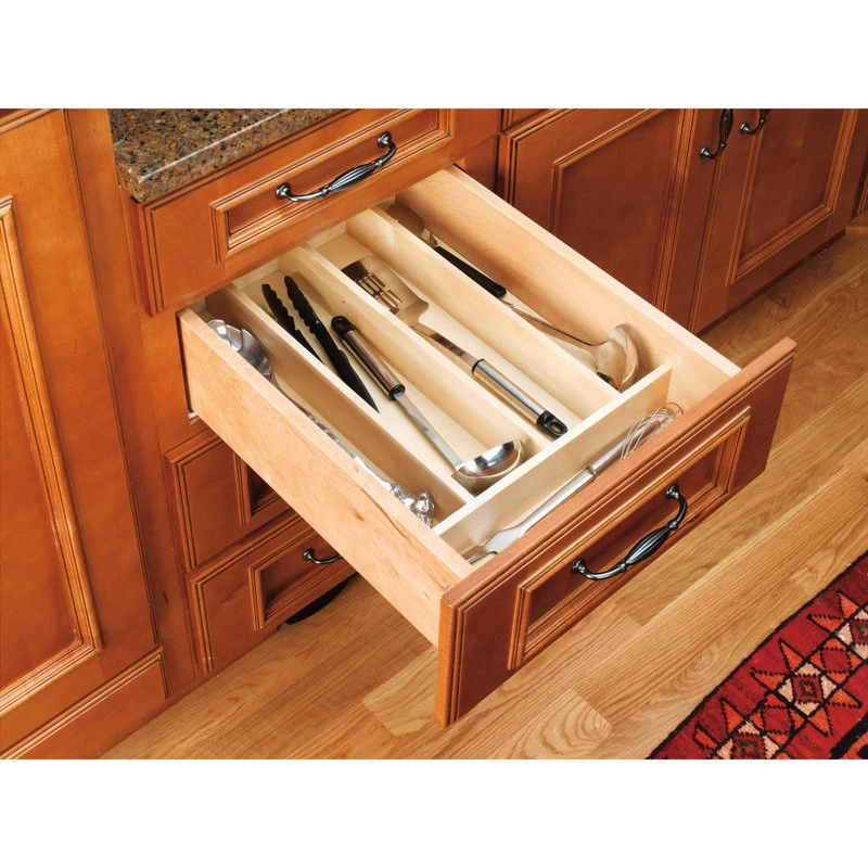 Wood Trim To Fit Utility Drawer Insert Organizer, 2.88", 18.5"W 2 Wood Trim To Fit Utility Drawer Insert Organizer, 2.88", 18.5"W - Image 2