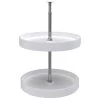 Polymer Full-Circle 2-Shelf Lazy Susan For Corner Wall Cabinet, White, 18"W