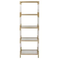 Contemporary Gold Acrylic Shelving Unit 56936