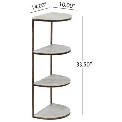 Greycliff Modern Glam Handcrafted Marble Half Round Etagere Bookcase -High End Kitchen 9221f60500385eb8 8966 w800 h800 b1 p0