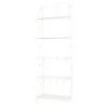 French Country Bakers Rack, Metal Construction With 5 Tiers, Bleached White