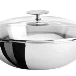 1.5 Qt. Wok With Domed Glass Lid, 3 Qt.
