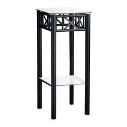 Accent Table Side End Plant Stand Square Living Room Bedroom Metal Black