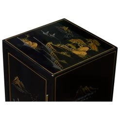 Black Lacquer Chinoiserie Chinese Pedestal Cabinet 9 Black Lacquer Chinoiserie Chinese Pedestal Cabinet -High End Kitchen 9a71549b019c43df 2957 w800 h800 b1 p0