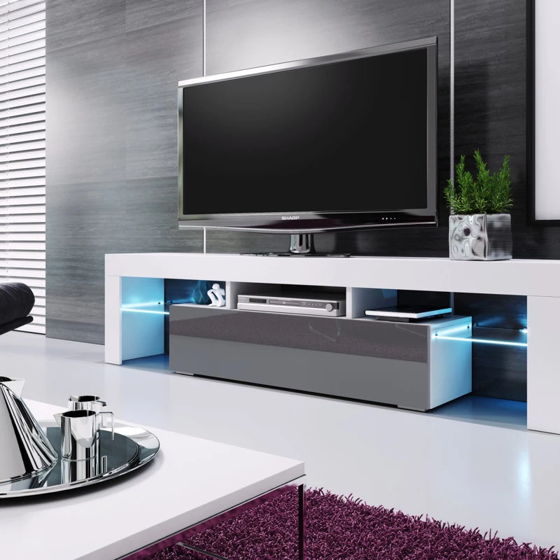 REVA 158 TV Stand, White/Grey 2 REVA 158 TV Stand, White/Grey - Image 2