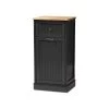 Baxton Studio Marcel Farmhouse And Coastal Dark Gray And Oak Brown Finished Kitchen Cabinet