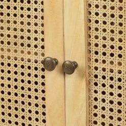 Viola Boho Handcrafted 2 Door Mango Wood Cabinet With Wicker Caning -High End Kitchen 9ec17639037d82bb 0199 w800 h800 b0 p0