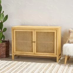 Viola Boho Handcrafted 2 Door Mango Wood Cabinet With Wicker Caning -High End Kitchen a1e10121037d82cc 0199 w800 h800 b0 p0