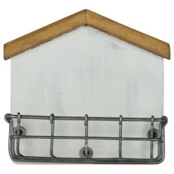 House Shaped Business Card Holder Metal And Wood