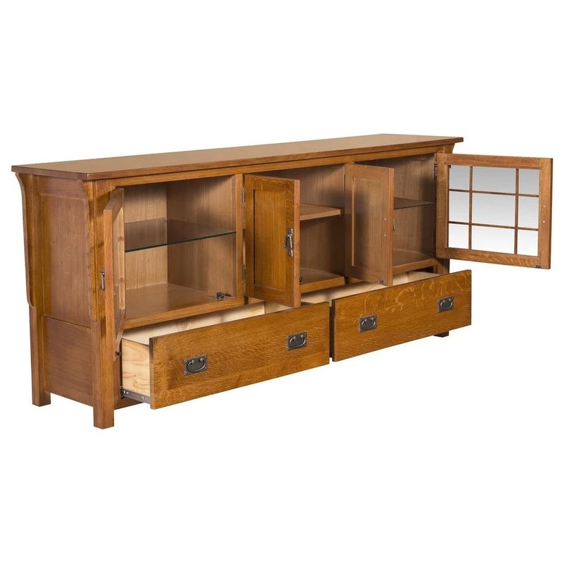 Mission Quarter Sawn Oak 72" TV Stand, Media Console 3 Mission Quarter Sawn Oak 72" TV Stand, Media Console - Image 3