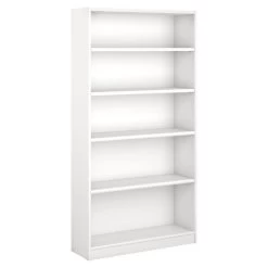 Universal 5 Shelf Bookcase In Pure White - Engineered Wood