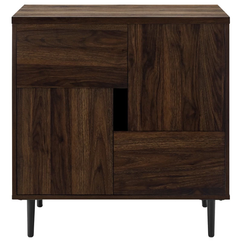 Walker Edison Addison 30" Modern Color Pop Accent Cabinet - Dark Walnut/Navy Interior 3 Walker Edison Addison 30" Modern Color Pop Accent Cabinet - Dark Walnut/Navy Interior - Image 3