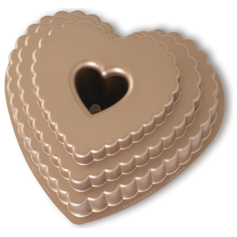 Nordic Ware Cast Aluminum Tiered Heart Bundt Pan 1 Nordic Ware Cast Aluminum Tiered Heart Bundt Pan