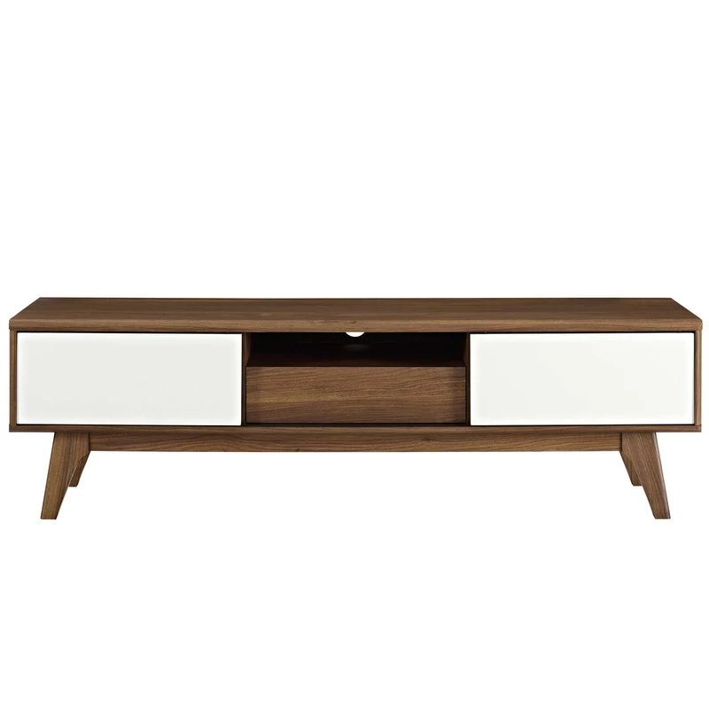 Envision 59" TV Stand, Walnut White 4 Envision 59" TV Stand, Walnut White - Image 4