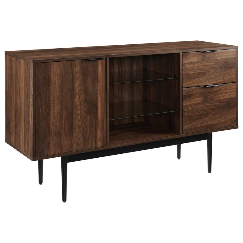 Walker Edison 52 Modern 2-Drawer Lifted Sideboard - Dark Walnut 1 Walker Edison 52 Modern 2-Drawer Lifted Sideboard - Dark Walnut