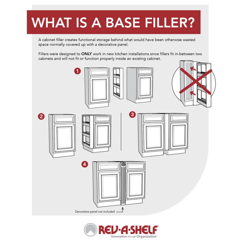 Wood Base Filler Pull Out Organizer For New Kitchen Applications, 9" 4 Wood Base Filler Pull Out Organizer For New Kitchen Applications, 9" - Image 4